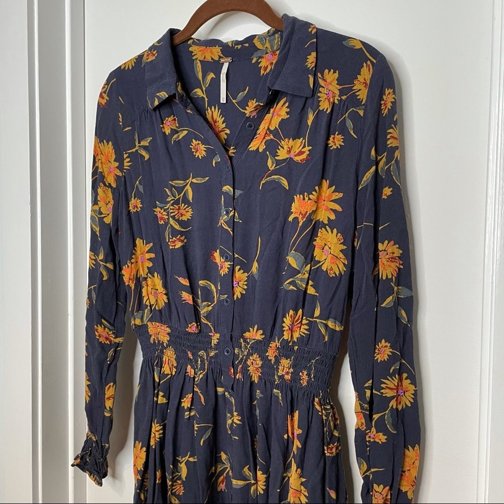 Free People long sleeved mini dress- floral, XS